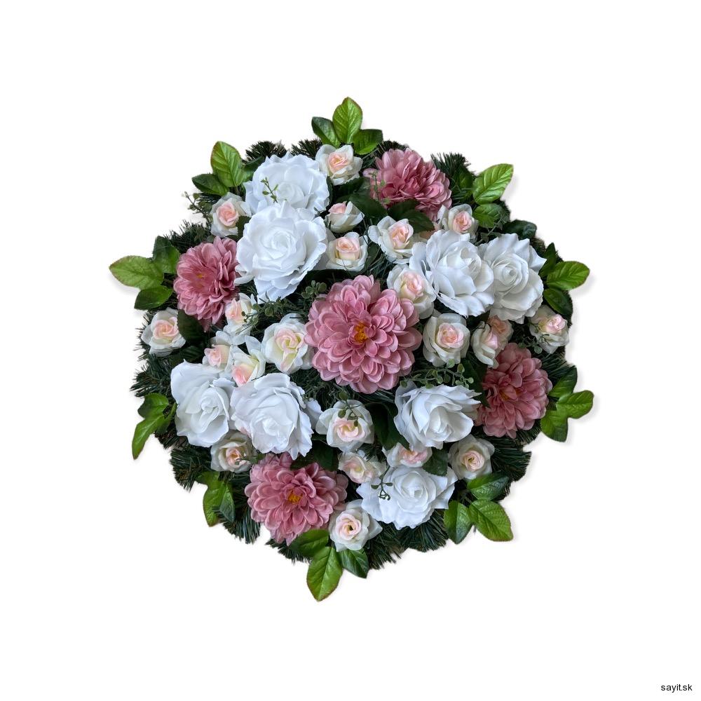 Umelý smútočný veniec 50 cm okrúhly 4